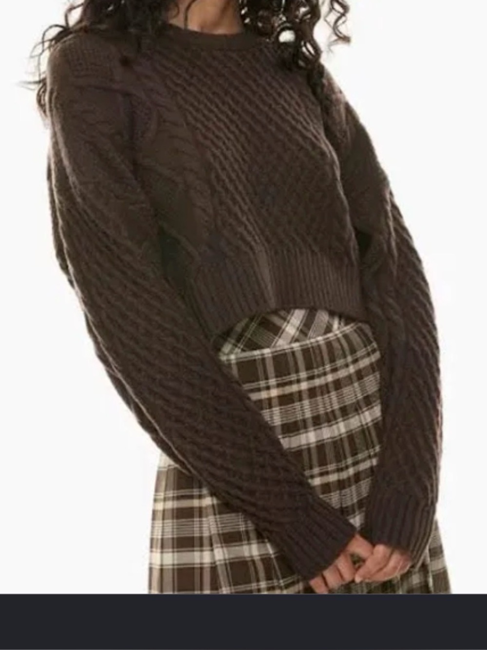 Aritzia Sunday Best  Cable Knit Brown Women's Sweater